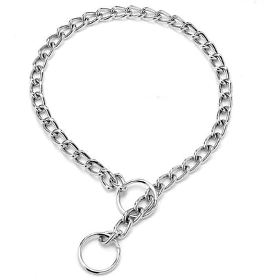 Collier pour chien en fer soudé sans couture, résistant aux morsures, collier en métal pour animaux de compagnie, collier pour chien et chat 0.2x40cm/0.09x15.75in white