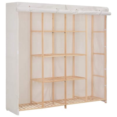 vidaXL - Kledingkast - 173x40x170 - cm - stof - wit