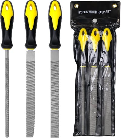 Houten Raspset - Metalen Vijlen - Houtbewerking Precisie - Ergonomische Softgrip - 31cm Lengte