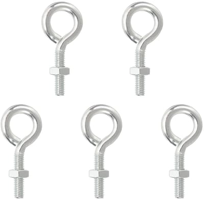 Oogbout M8 x 30 mm met moeren 5 stuks draaibare oogschroeven voor kabels draden lichten schroefdraadschroef van koolstofstaal