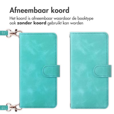 imoshion Hoesje - Geschikt voor Samsung Galaxy S24 FE - Bookcase met koord - Turquoise