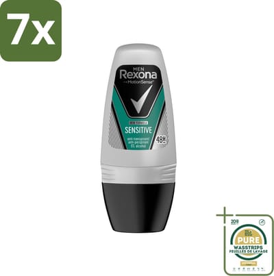 7 x Rexona Men - Sensitive - Deo Roll-on - Anti-transpirant - 50 ml - Grootverpakking - Gevoelige Huid - Deodorant Voor Mannen - Anti-transpirant - Roll-on Deodorant - Zweetbehandeling