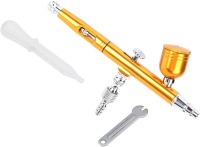 EGoods - Multifunctionele airbrush kit met 0.3mm verfspuitpen voor tattoo's, nagels en meer (Geel)