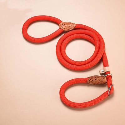 Nieuw Heavy Duty Hondentuig Slip Touw Lijn Verstelbare Gevlochten Lus Halsband Trainingslijn Voor Kleine Tot Middelgrote Honden (Red,0.6cmX180cm) rood