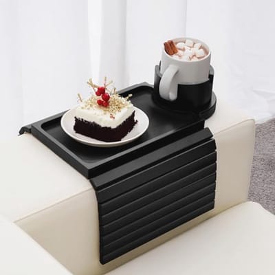 Multifunctioneel 3-in-1 Bankdienblad met Telefoonhouder en Bekerhouder - Perfect voor Snacks en Dranken