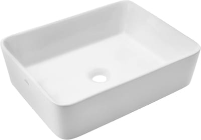 Wastafel Keramiek - Opzetwastafel Gastentoilet - Badkamer Inrichten - Vuilafstotend Design - 47.5 x 37.5 cm - Wit