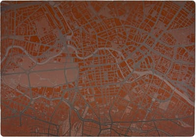 Place Maps Placemat Skyline Madrid - Edificio Metropolis - Kunstleer - Champagne - 1 Stuk