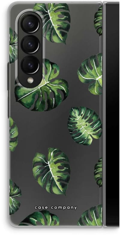 Case Company® - Hoesje geschikt voor Samsung Galaxy Z Fold4 hoesje - Tropische bladeren - Soft Cover Telefoonhoesje - Bescherming aan alle Kanten en Schermrand