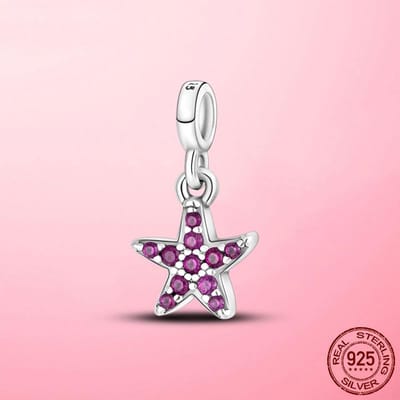 925 Zilveren Mijn Liefde Zeester Flamingo Hanger Bedels Passen Originele Originele Ik Armband DIY Kralen Sieraden Voor Vrouwen white