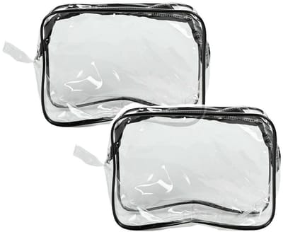 Benson Care Toilettas - 2x - ophang lus - transparant - 20 x 8 x 12 cm - kind/volwassenen