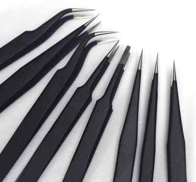 Pincet Set - Precisie Gereedschap - Elektronica Reparatie - Antistatisch Antimagnetisch - 8 Stuks - Zilver