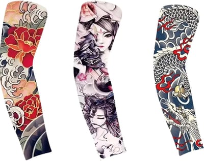Nivard Tattoo Sleeve - Voor Volwassenen - Mouw - Tatoeage - Arm Warmer - Zonbescherming - UV Beschermend - 3 Paar