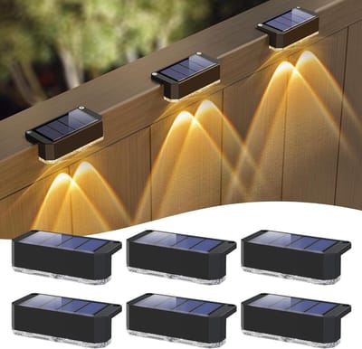 Zonnelampen Buiten - Heklampen Tuinverlichting - Terras Verlichten - Lensgerichte LED - 6 Stuks - Warm Wit
