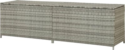 Tuinbox Opbergbank - Buitenbank Opberger - Tuinspullen Opbergen - Waterdichte Bescherming - 200 x 50 x 60 cm - Grijs