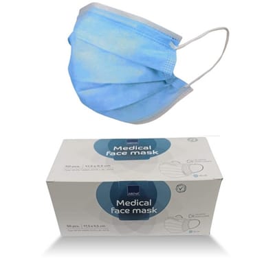Abena | Medische wegwerp mondkapjes 50 stuks | chirurgisch type IIR - type 2 | BLAUW | mondmaskers