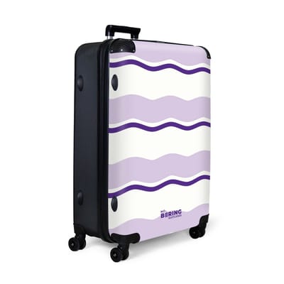 NoBoringSuitcases.com® - Koffer groot - Reiskoffer lichtgewicht - Golvende strepen in paarse tinten - Rolkoffer met 4 wielen - Grote trolley XL - 98 liter bagage