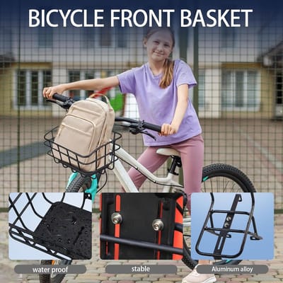 Fietsmand voor - Bagagedrager voorkant - Dagelijks gebruik - Montage zonder boren - 33 x 20 x 20 cm - Zilver