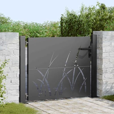 vidaXL - Tuinpoort - 110 - x - 105 - cm - Poedercoated - staal - Zwart - Vergrendelbaar