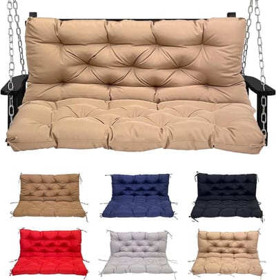 Schommelkussen Vervanging - Bankkussen Buiten - Comfortabel Zitten - Waterdicht Polyester - 47x40x4 Inch - Khaki