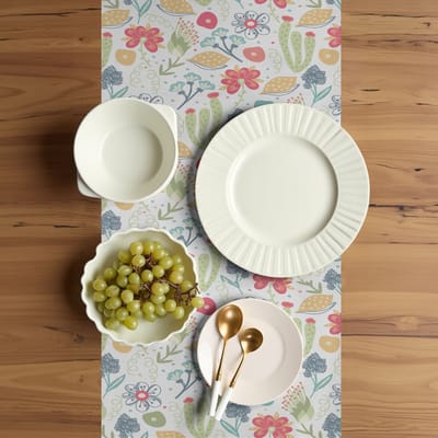 ABAKUHAUS Lentetafel-loper – Flora Arsty – 40x180 cm – Multicolor