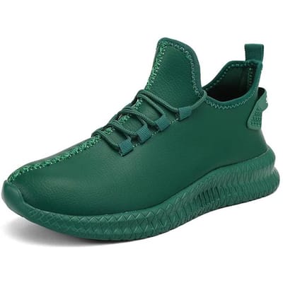YRZL Heren Casual Kunstleer Sneakers Waterdicht Lichtgewicht Comfortabele Sportschoenen Outdoor Basketbalschoenen 42 black