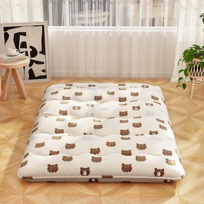 Giantex Japanse vloermatras, 4 inch futonmatras met wasbare hoes en opbergtas, opvouwbare oprolbare matrastami-mat, draagbaar slaapkussen voor kamperen, slaapzaal, kindervloer ligbed, volledig
