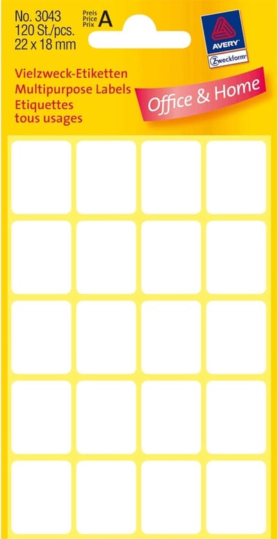 Etiket wit 32x23mm pak a 10 stuks
