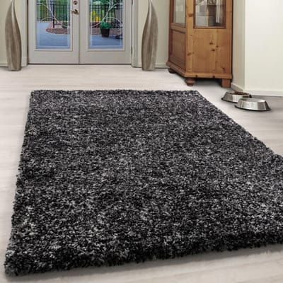 Rainbow Soft Shaggy Hoogpolig Vloerkleed Antraciet- 60x110 CM