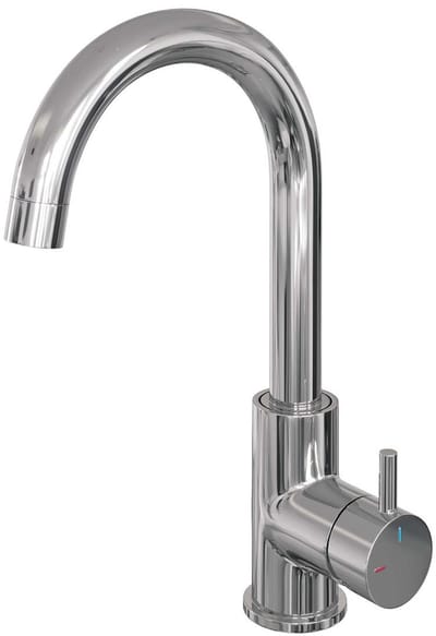 Brauer Chrome Edition Hoge Opbouw Wastafelmengkraan met Draaibare Ronde Uitloop Model B Chroom