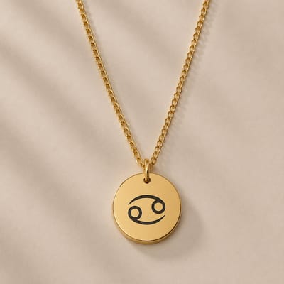 Maevi® Sterrenbeeld Ketting - Cancer / Kreeft - Kleur: Goud - RVS / Roestvrijstaal / Stainless Steel - Verkleurt niet - Hoge Kwaliteit & Incl. Luxe Verpakking - Zodiac Necklace / Sterrenbeeld Ketting - Formaat: 12 mm - Cadeau