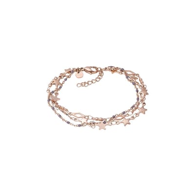 iXXXi Jewelry-Kenya (grey beads)-Rosé goudkleurig-Dames Armband