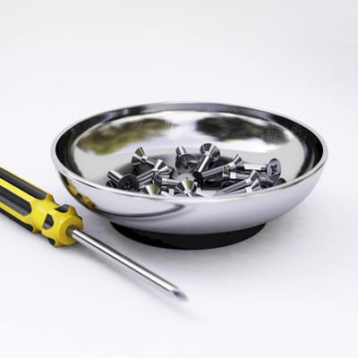 Famanu – Set van 2 magnetische onderdelenbakken Ø10 cm voor schroeven en werkplaatsaccessoires