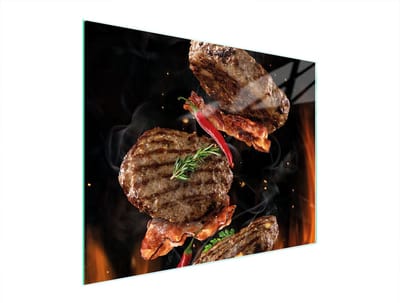 TMK ArtDeko - Snijplank van Gehard Glas - 52x40 cm - Grill - Antislip