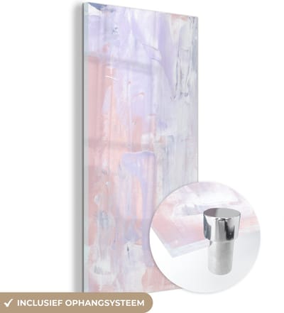 MuchoWow® Glasschilderij 60x120 cm - Schilderij acrylglas - Verf - Pastel - Design - Foto op glas - Schilderijen