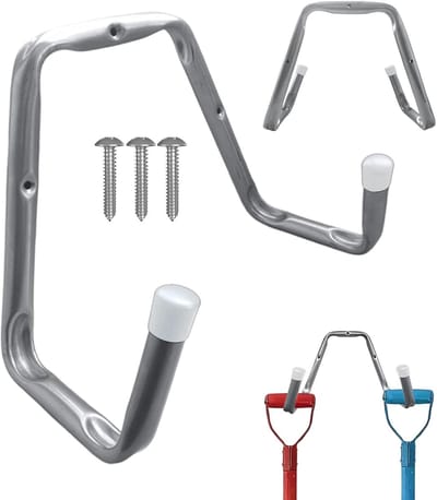 Ladderhaken - Opbergbeugels - Garage opbergen - Zwaar belastbaar staal - 30x23x17 cm - Veelkleurig
