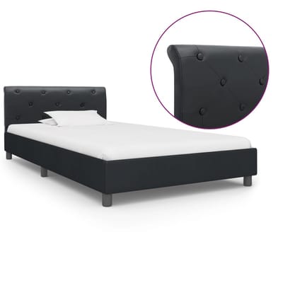 vidaXL - Bedframe - kunstleer - zwart - 100x200 - cm