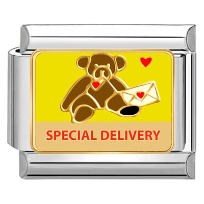 Quiges - Schakel - Bedel - 9mm - charms - Kleurrijk - Speciale - levering - met - liefde - Geschikt voor - armband - Schakelarmband - italy bedels armband