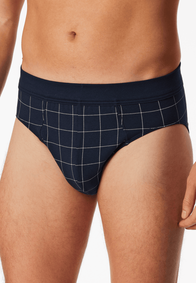 Minislip van fijn interlock met patroon, nachtblauw - Fine Interlock 4