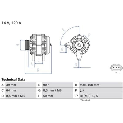 Driefasige generator BOSCH 0 986 082 440