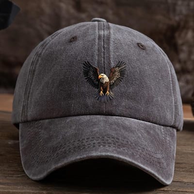 Een Baseballpet met Vleugelarendruk Voor Mannen, Outdoor Hoed, Modieus En Veelzijdig, Hip-Hop Verstelbare Eendensnavelpet gray