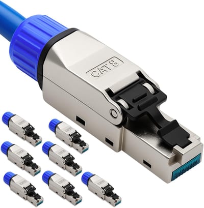 Netwerkstekkers - RJ45 Connectoren - Netwerk Installatie - Gereedschapsloos Monteren - 8 Stuks - Zilver