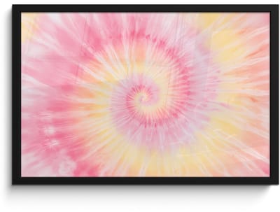 Poster in lijst - Fotolijst 60x40 cm - Posters - Patroon - Tie Dye - Pasteltinten - Roze - Posterlijst zwart - Decoratie - Wanddecoratie woonkamer - Muurdecoratie slaapkamer