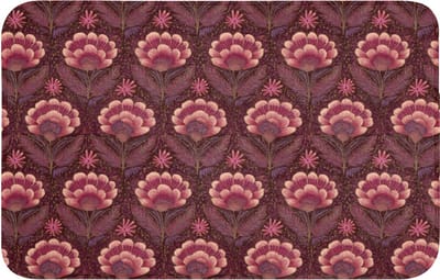 Badmat 80x50 cm - Antislip - Bloemen - Waaier - Paars - Badmatten voor badkamer - Badkamermat - Douchemat - Badkamer mat