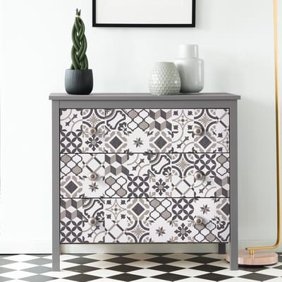 Decoratieve meubelstickers - 60 authentieke Carionio cementtegel meubelstickers - 60 stickers 20x20cm