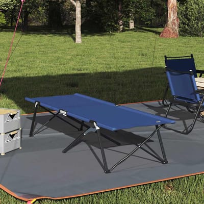 vidaXL - Opvouwbaar - Campingbed - 2 - st - Blauw - 206 - x - 76 - x - 74 - cm