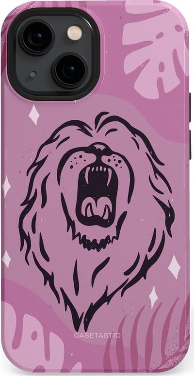 Casetastic hoesje geschikt voor Apple iPhone 13 mini - MagSafe - Dubbellaagse bescherming - Trots en vurig - Fashion Case - Lila Lichtroze Donkergrijs