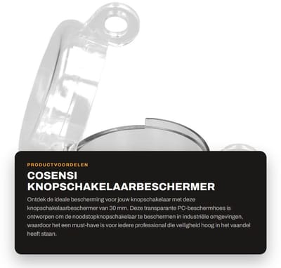 Dailygoods- Noodstopknopschakelaar Transparante Beschermhoes - Knopschakelaarbeschermer - PC-beschermhoes - BS-02 - Professioneel Merk - Hoogwaardige Service - Schakelaarbescherming