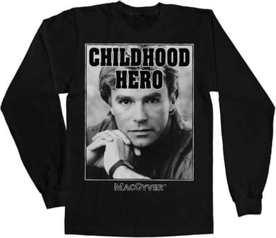 MacGyver Longsleeve shirt -M- Childhood Hero Zwart