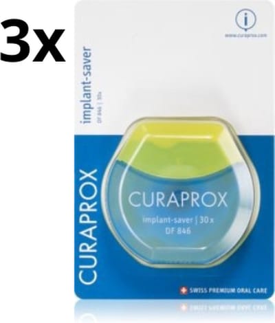 Curaprox DF 846 Implant Saver Flosdraad - 3 x 30 stuks - Voordeelverpakking