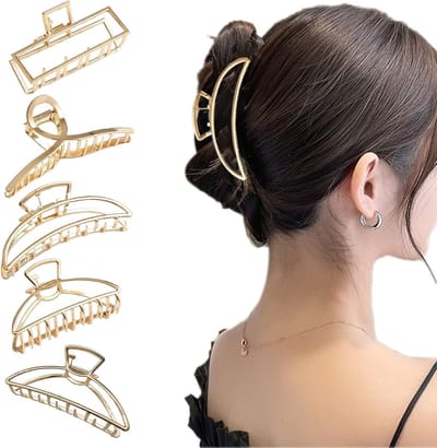 Grote Dikke Haarclips Set van 5, Antislip Haaraccessoires voor Vrouwen, Ideaal voor Dun Haar en Styling